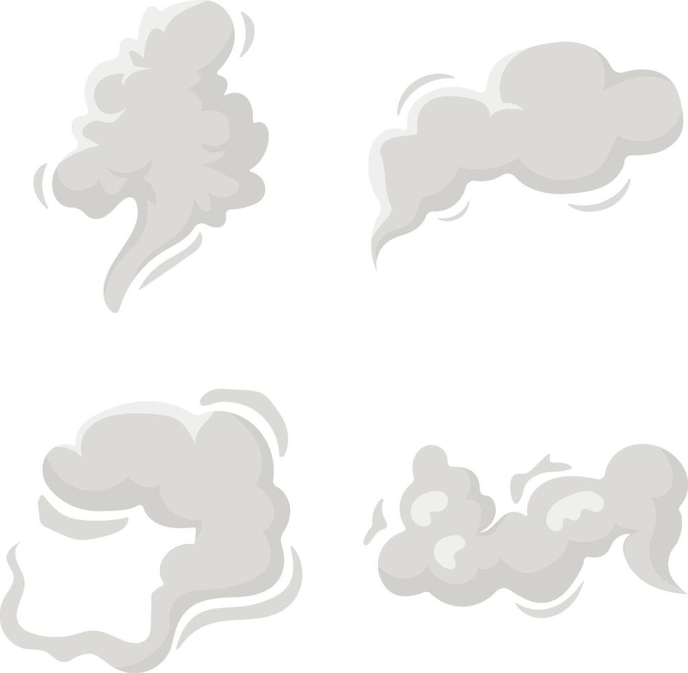 desenho animado fumaça nuvem ícone definir. para quadrinho elemento. nuvens explosão vetor