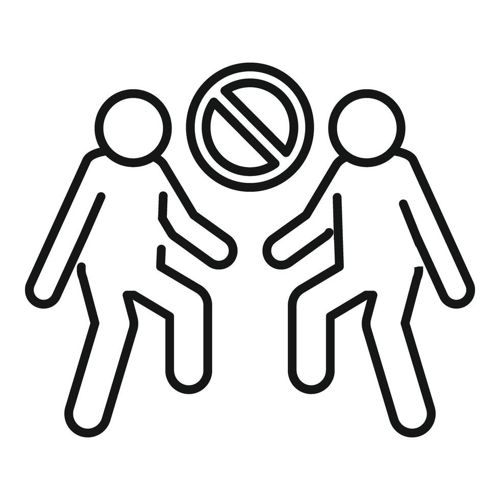 evitar grupo dança ícone esboço vetor. contato precaução vetor