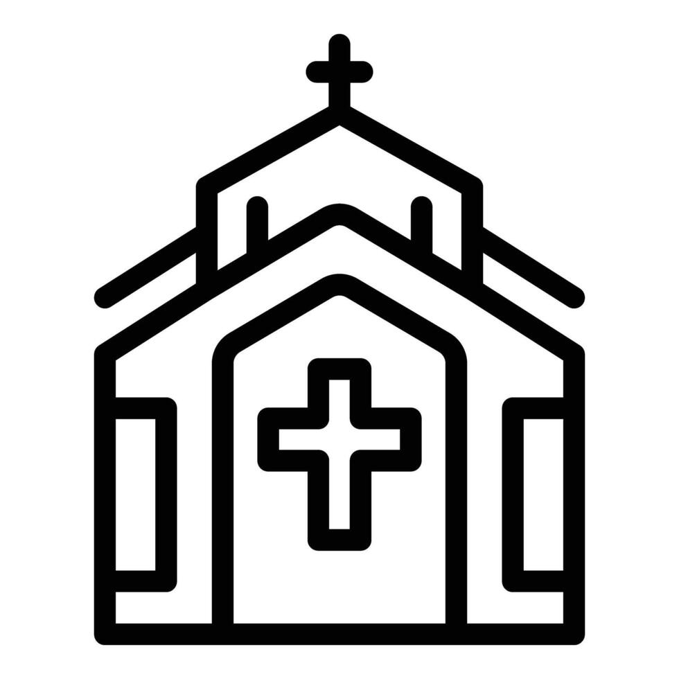 cristão Igreja ícone esboço vetor. católico pessoa massa vetor
