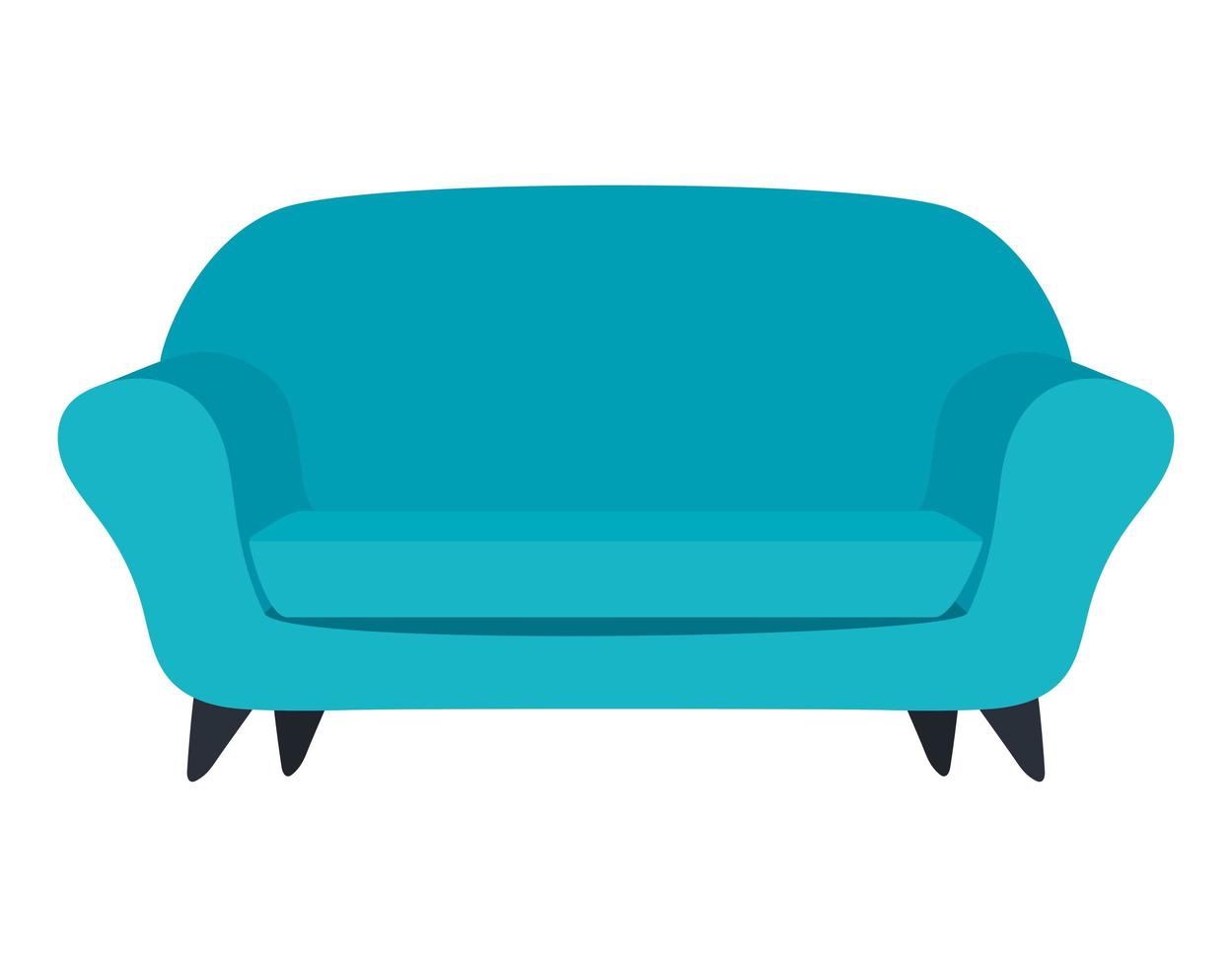 desenho de vetor de sofá azul isolado