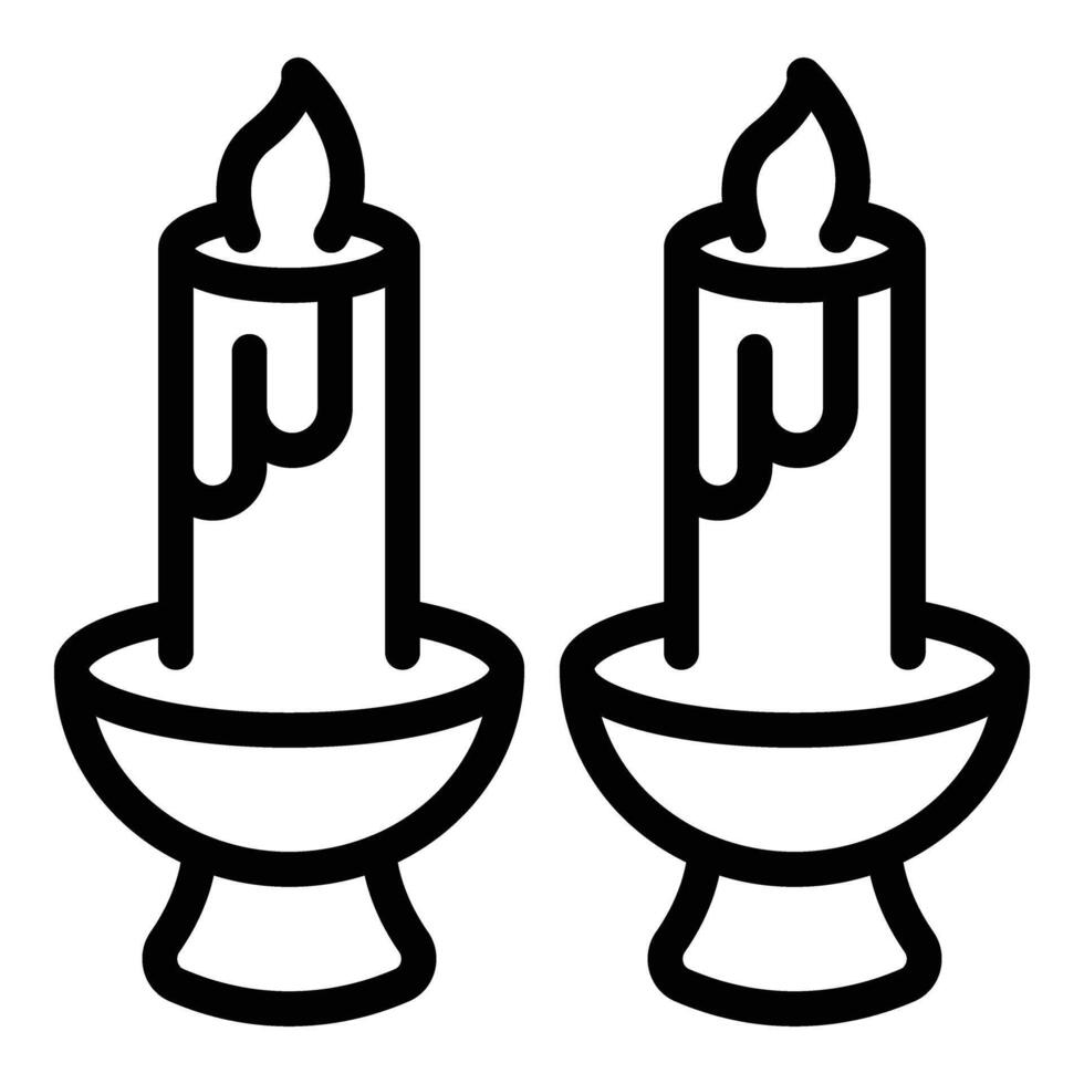 Igreja queimando velas ícone esboço vetor. adulto orar vetor