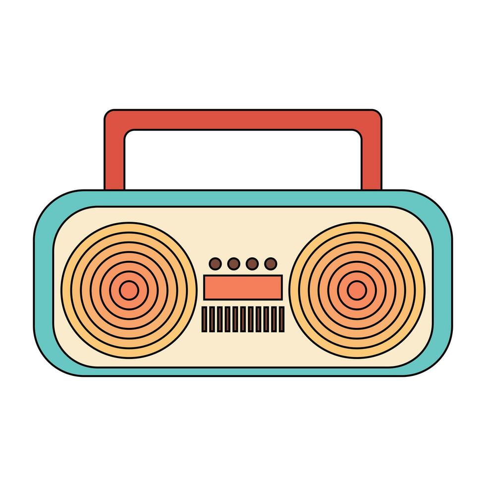 velho retro rádio vintage. rádios dentro desenho animado estilo vetor