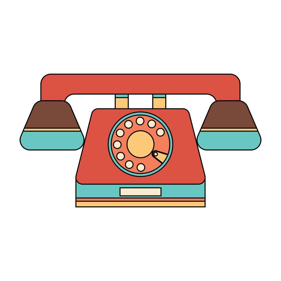 retro Telefone, vintage Telefone isolado em branco fundo vetor
