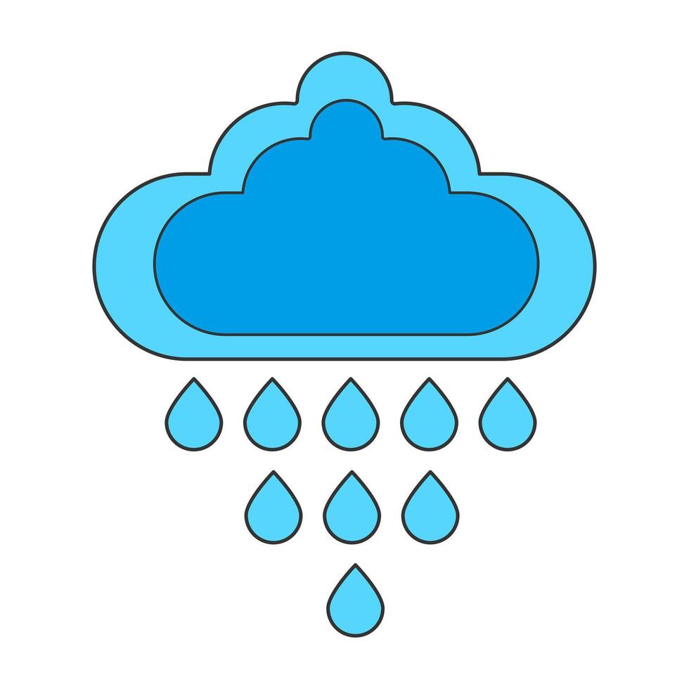 nuvem chuva símbolo clima em isolado branco fundo vetor