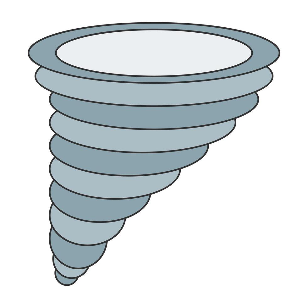 cinzento torção tornado clima em isolado branco fundo vetor