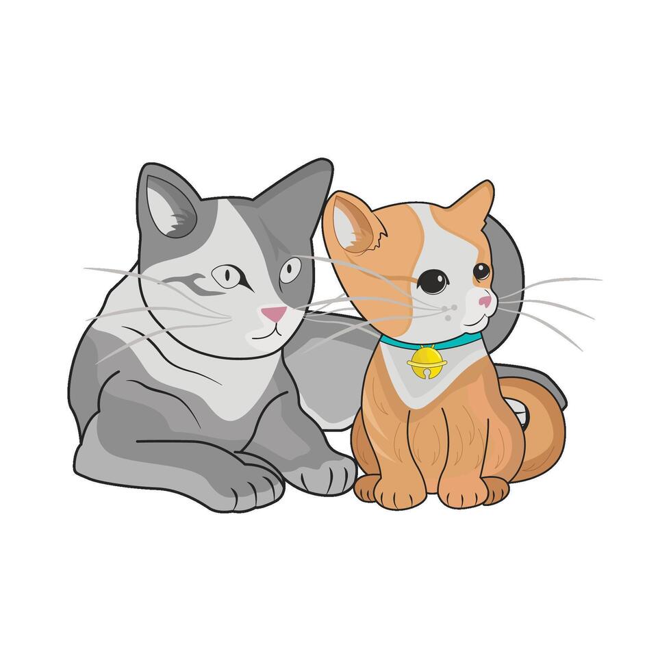 ilustração do dois gatos vetor