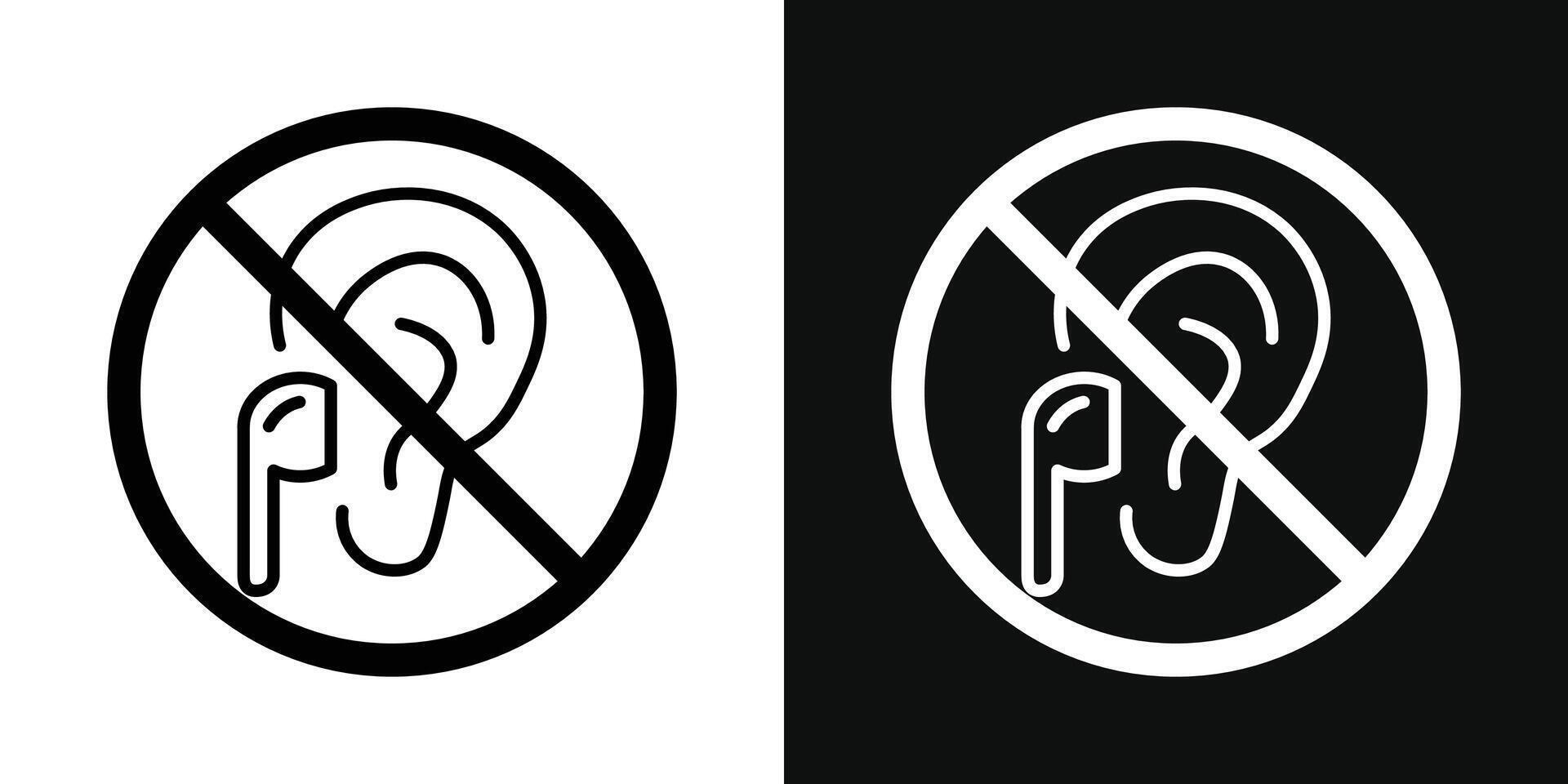 Faz não usar fone de ouvido ícone vetor