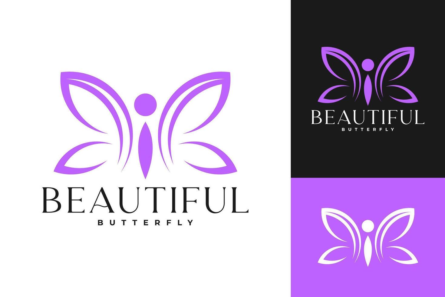 belo design de logotipo de borboleta vetor