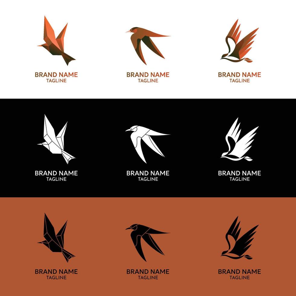 laranja pássaro logotipo coleção vetor