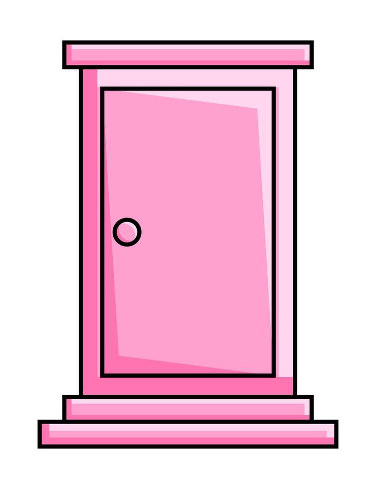 Rosa porta ilustração. desenho animado estilo vetor isolado em branco fundo. Projeto para poster, cobrir, social meios de comunicação, rede.