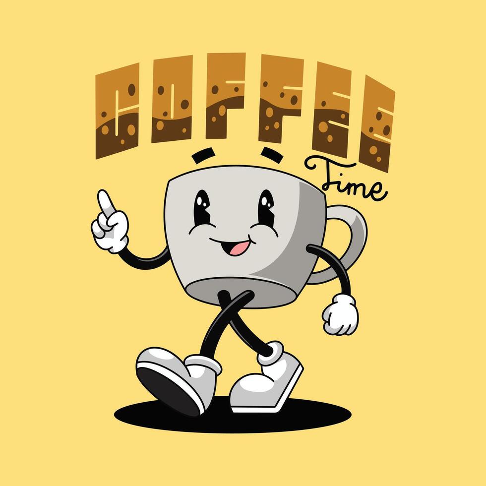 fofa café mascote Prêmio vetor