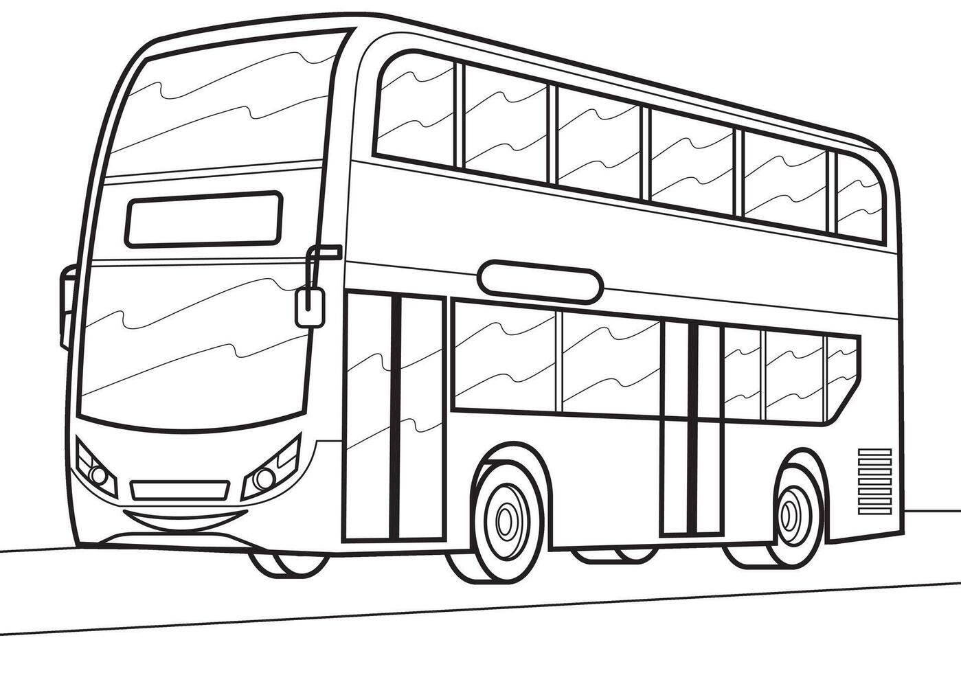 desenho animado ônibus ilustração. vetor ônibus ilustração para coloração livro