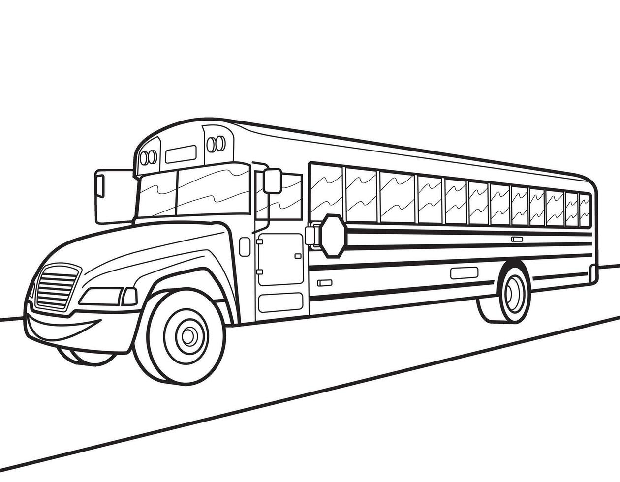 desenho animado ônibus ilustração. vetor ônibus ilustração para coloração livro