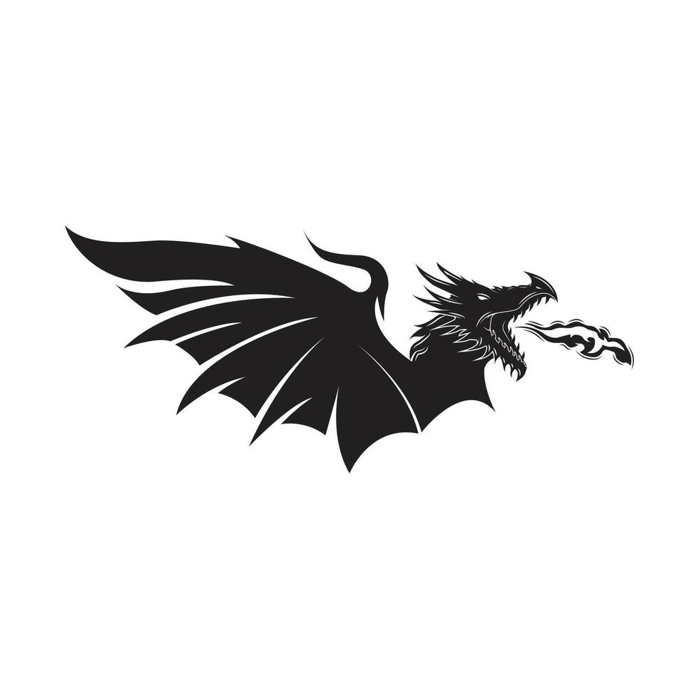 Dragão fogo logotipo vetor ícone ilustração Projeto.