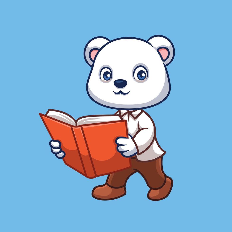 professor polar Urso fofa desenho animado vetor