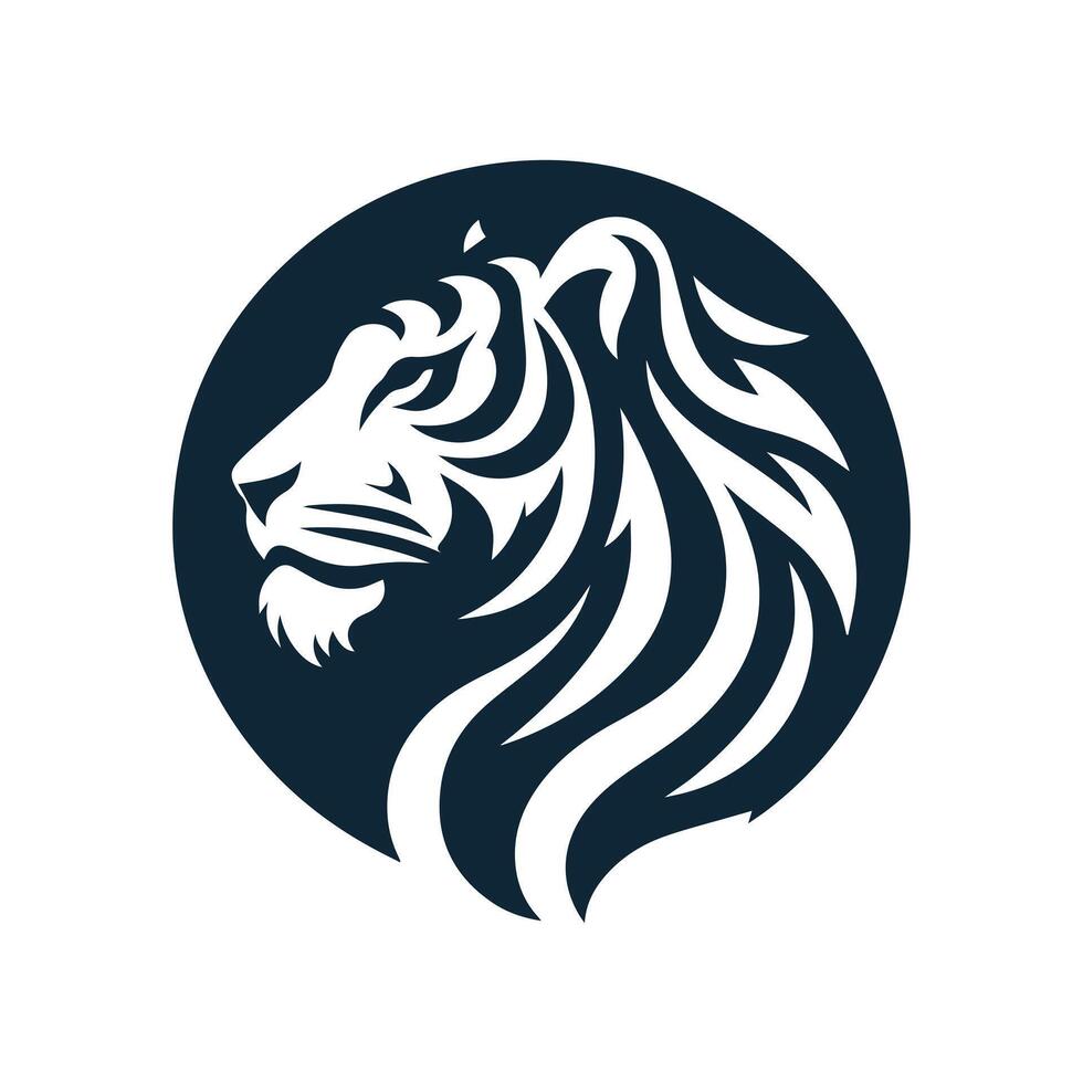 ilustração vetorial de design de logotipo de tigre rugindo vetor