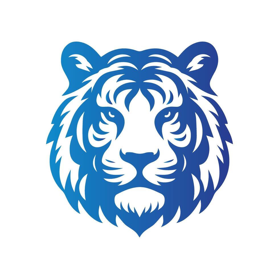 ilustração vetorial de design de logotipo de tigre rugindo vetor