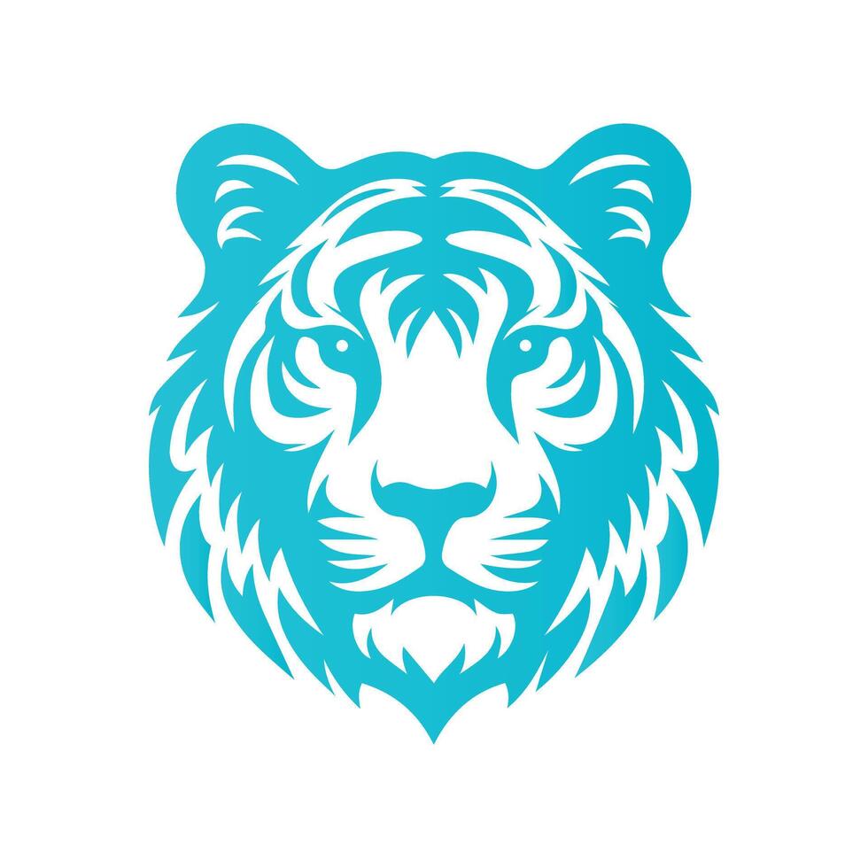 ilustração vetorial de design de logotipo de tigre rugindo vetor