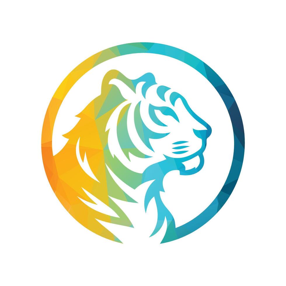 ilustração vetorial de design de logotipo de tigre rugindo vetor