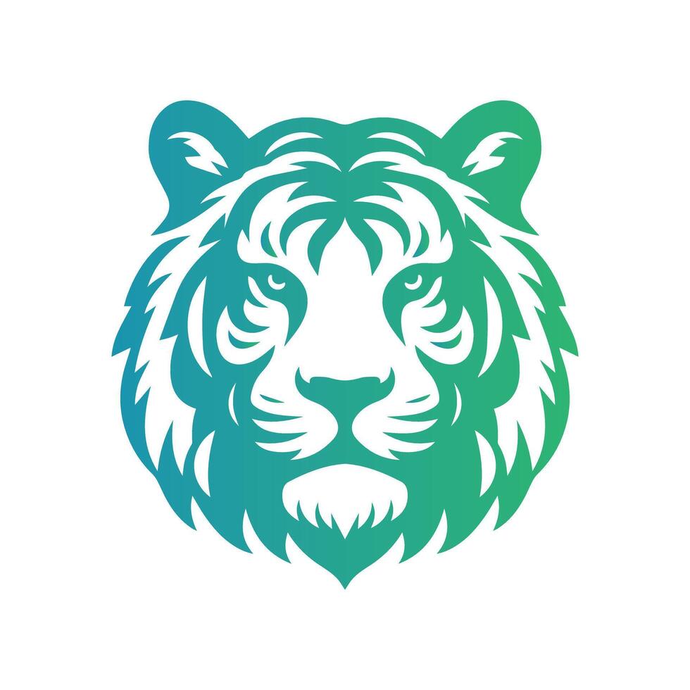 ilustração vetorial de design de logotipo de tigre rugindo vetor