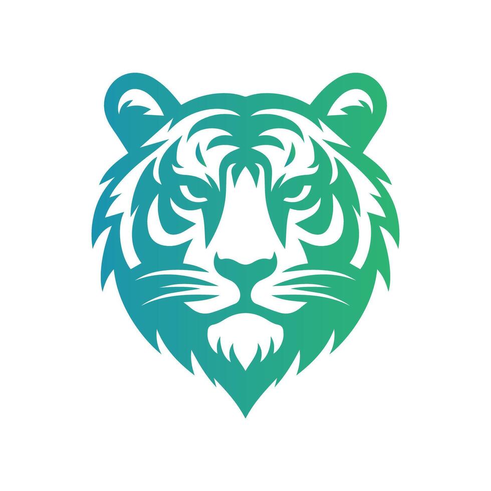 ilustração vetorial de design de logotipo de tigre rugindo vetor