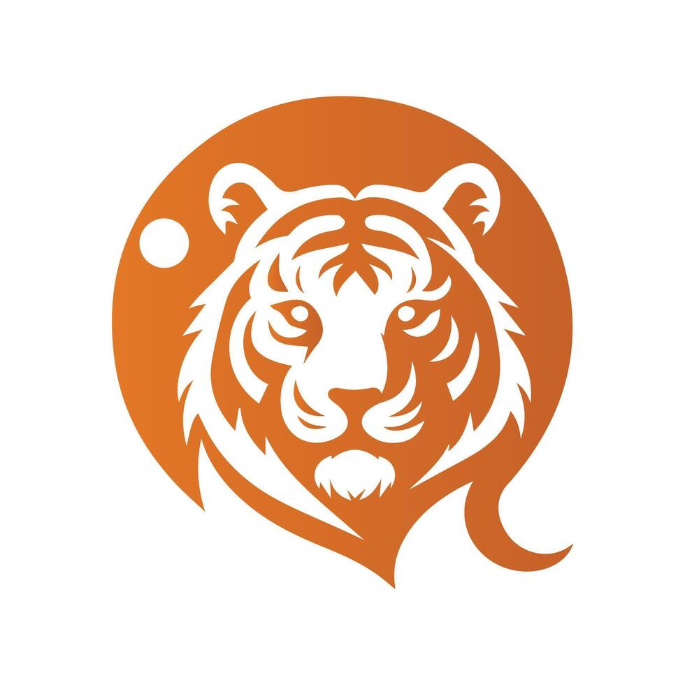 ilustração vetorial de design de logotipo de tigre rugindo vetor