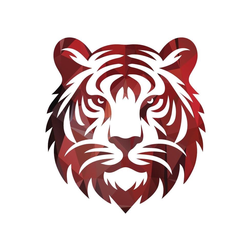 ilustração vetorial de design de logotipo de tigre rugindo vetor