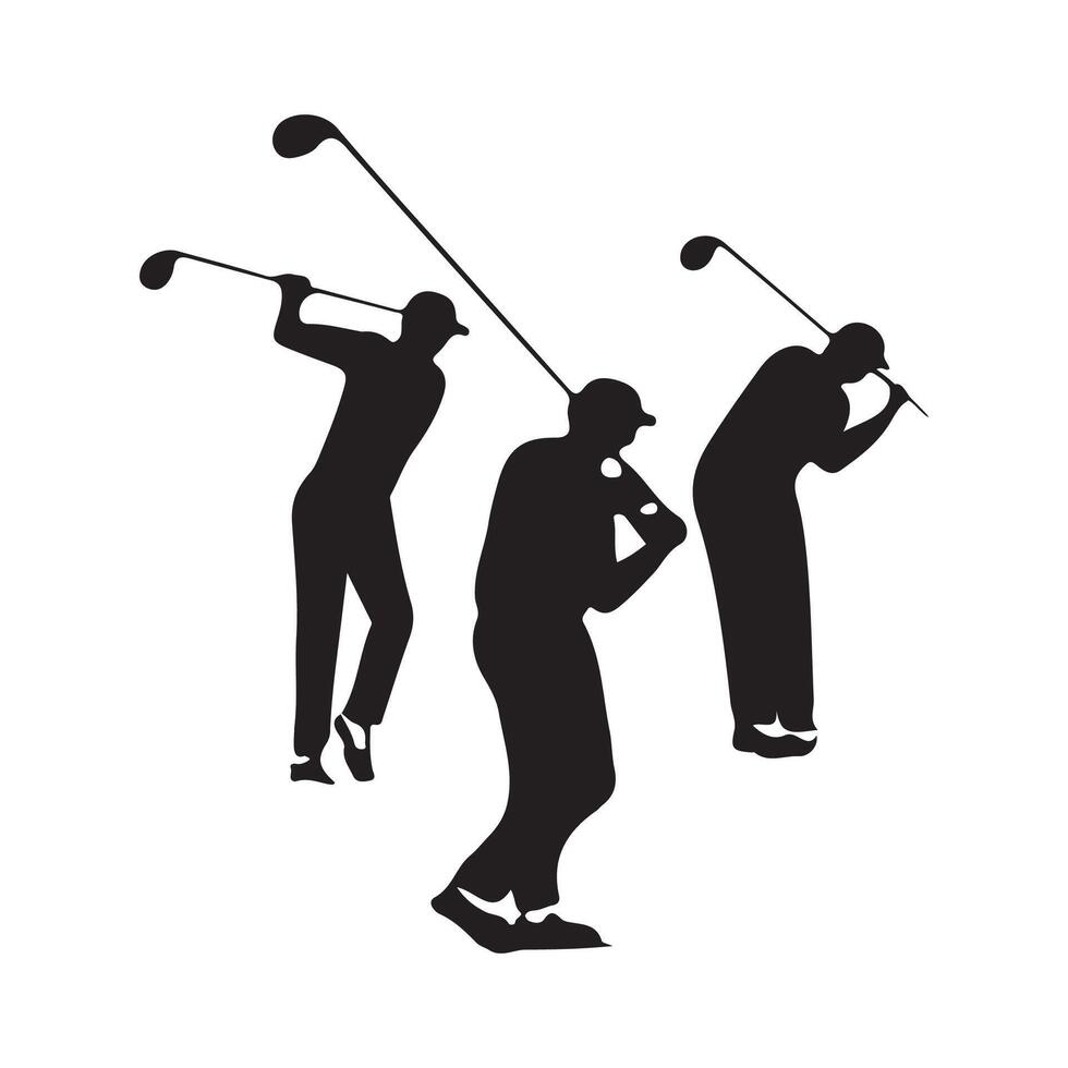 golfe jogador ilustração, golfe jogador silhueta vetor