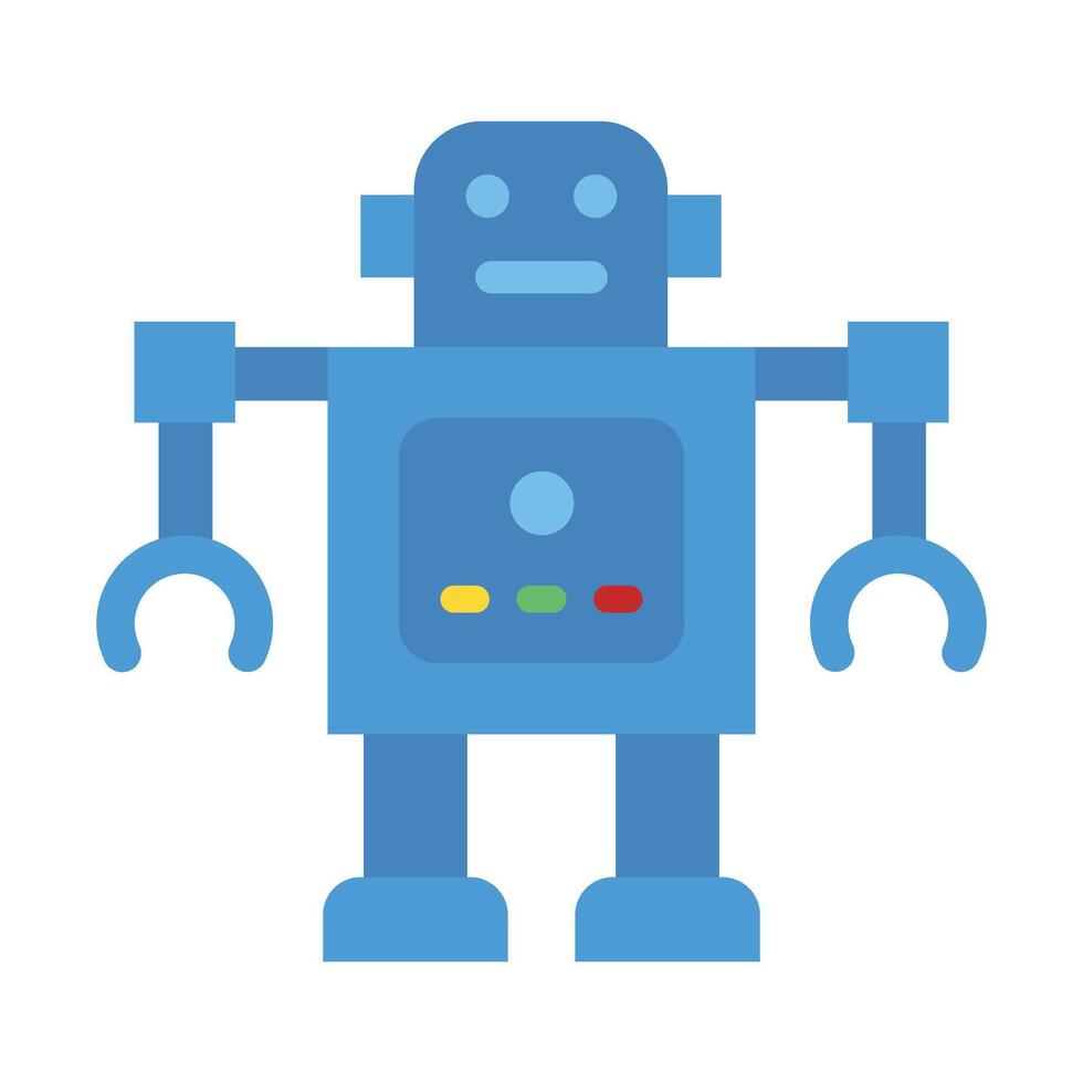 brinquedo robô vetor plano ícone