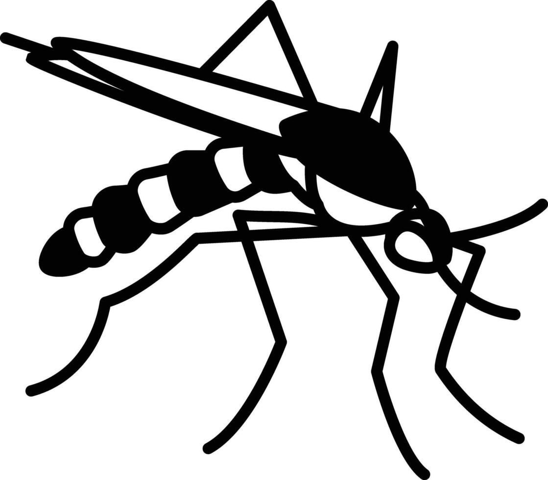 mosquito glifo e linha vetor ilustração