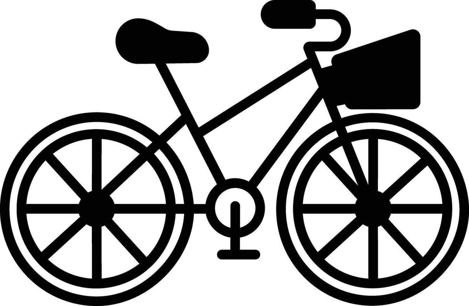 bicicleta glifo e linha vetor ilustração