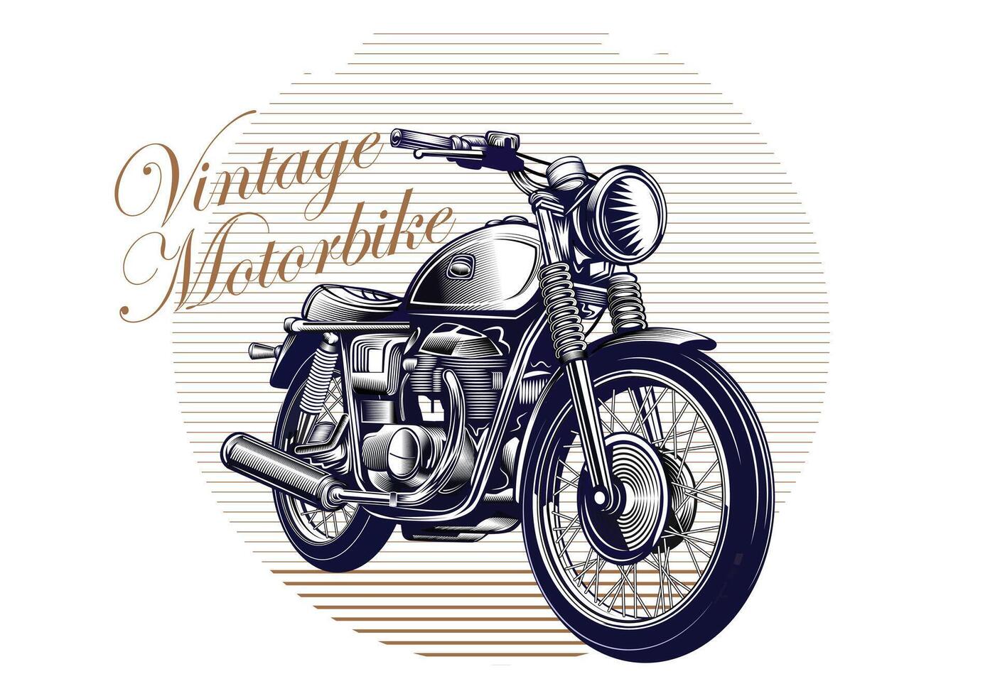 vintage moto arte linha vetor para fundo Projeto.
