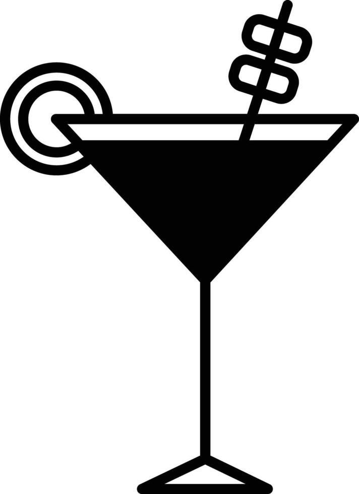martini vidro e garrafa glifo e linha vetor ilustração