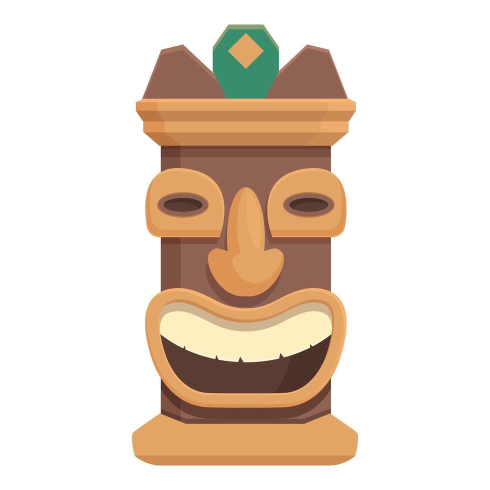 envelhecido totem ícone desenho animado vetor. estátua Maya vetor