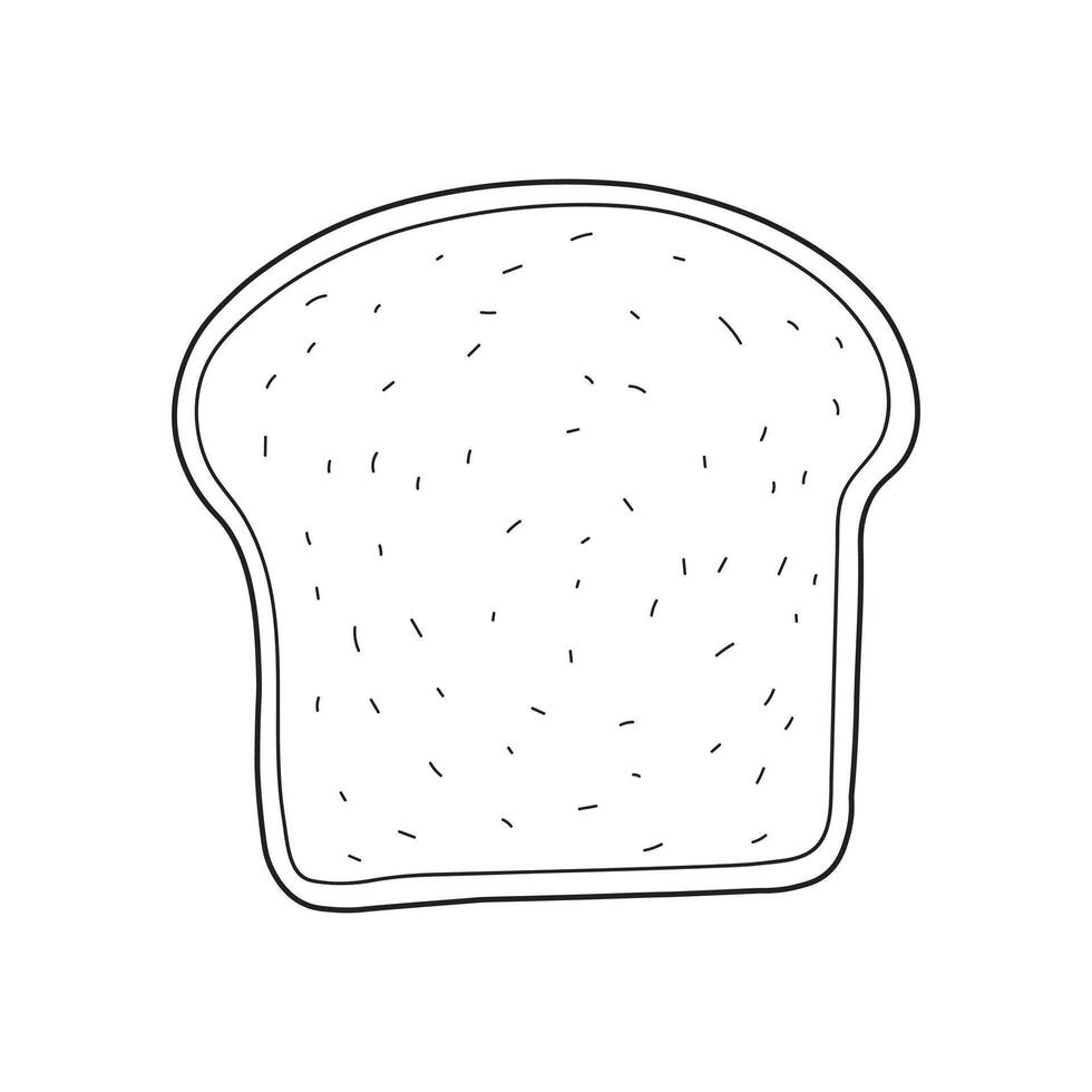 mão desenhado branco pão ícone desenho animado vetor ilustração isolado em branco fundo