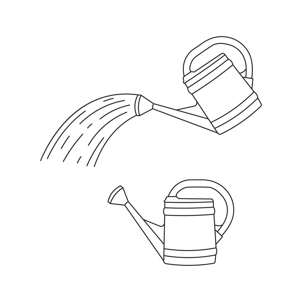 mão desenhado crianças desenhando desenho animado vetor ilustração rega pode ícone isolado em branco fundo