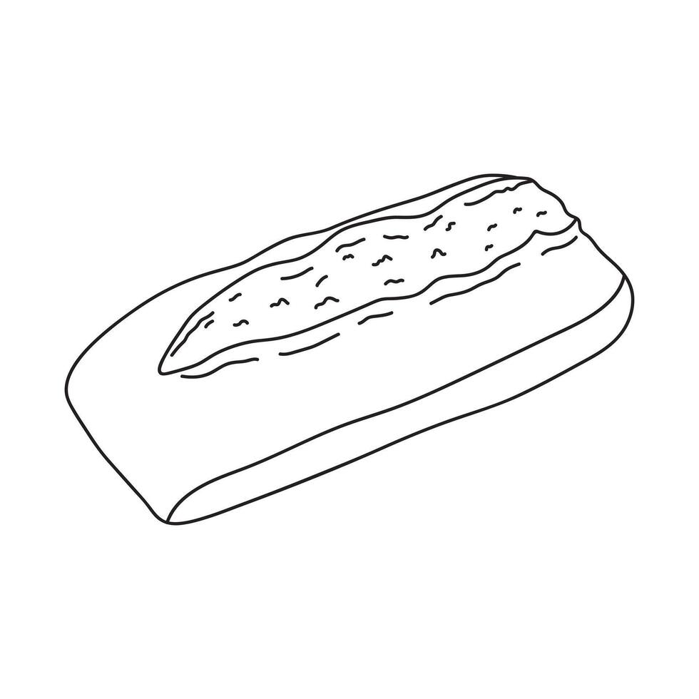 mão desenhado ciabatta ícone desenho animado vetor ilustração isolado em branco fundo