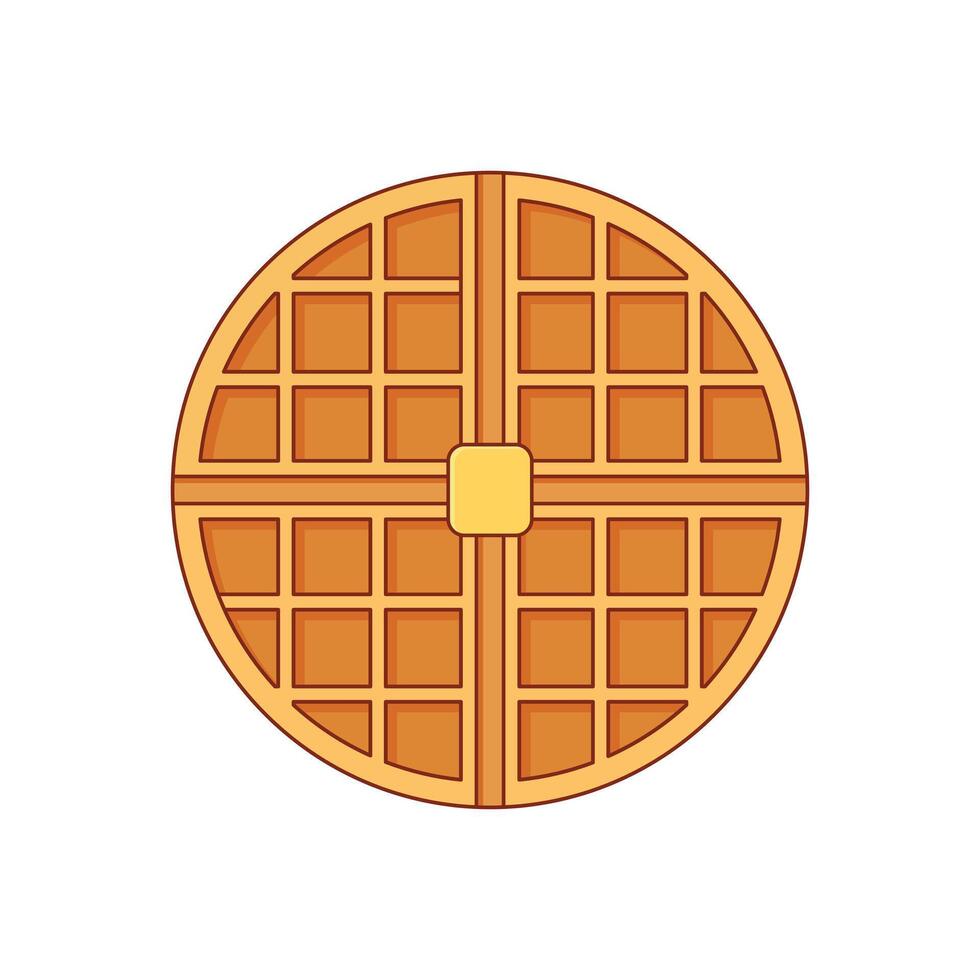 waffle com manteiga ícone desenho animado vetor ilustração isolado em branco fundo