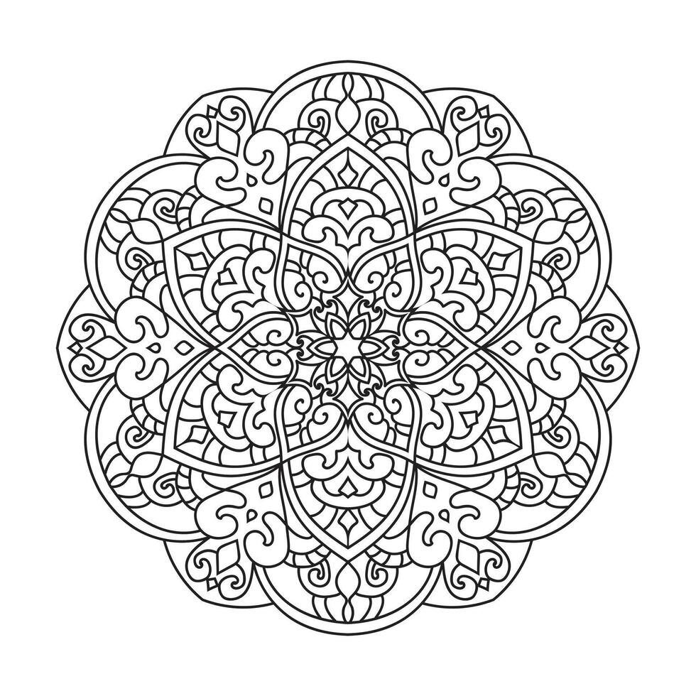 esboço mandala para coloração livro. decorativo volta enfeite vetor