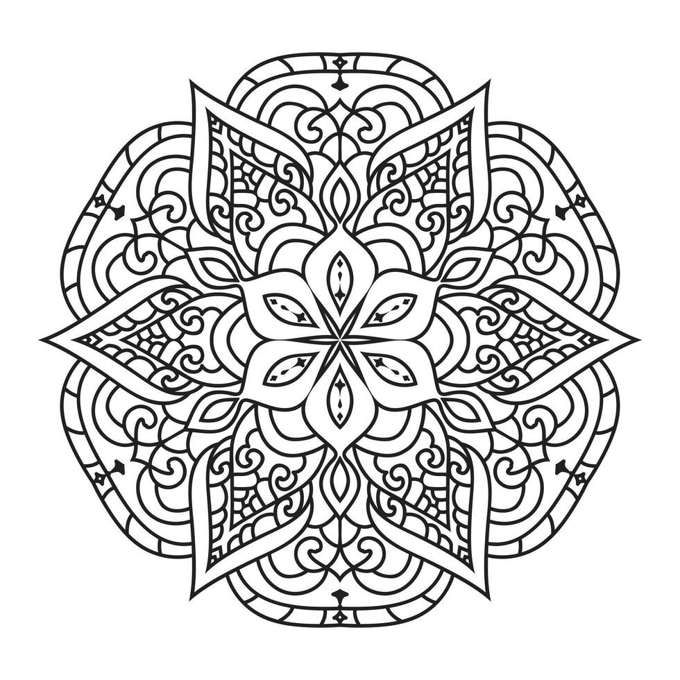 esboço mandala para coloração livro. decorativo volta enfeite vetor