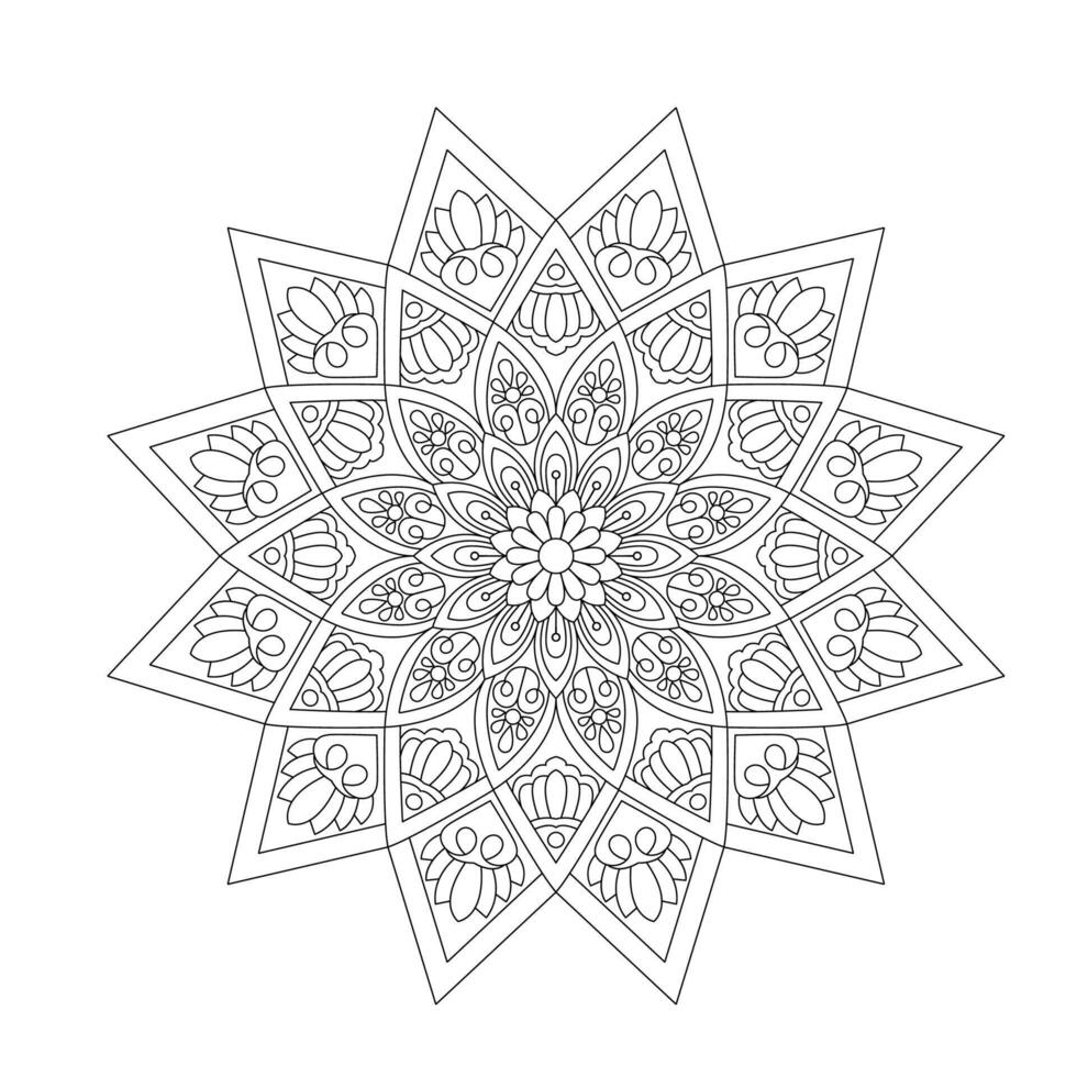 simples enfeite arte mandala coloração livro vetor