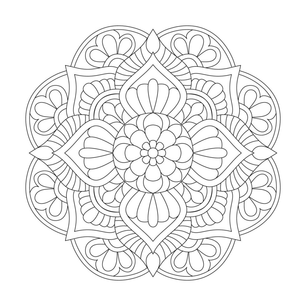 simples étnico ornamental floral arte mandala coloração livro página vetor