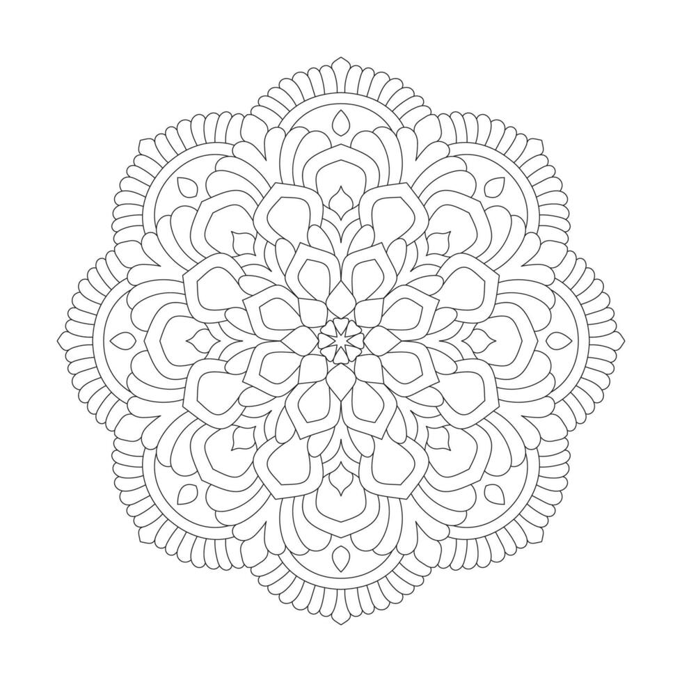 cósmico zen flores mandala coloração livro página para kdp livro interior vetor