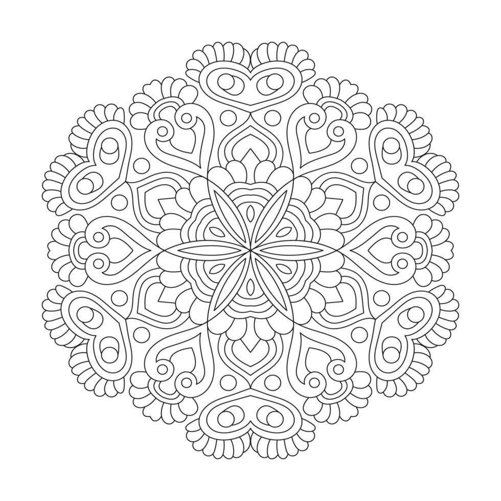 simplicidade floral mandala coloração livro página para kdp livro interior vetor