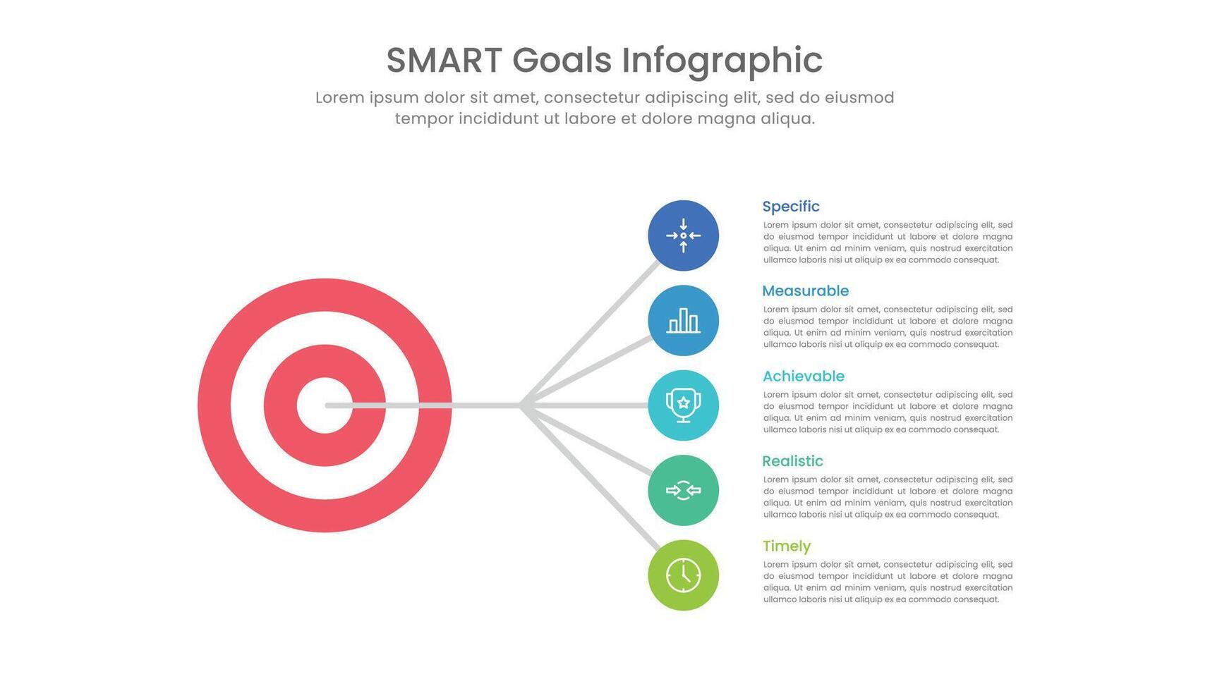 inteligente metas infográfico modelo Projeto com alvo ilustração vetor
