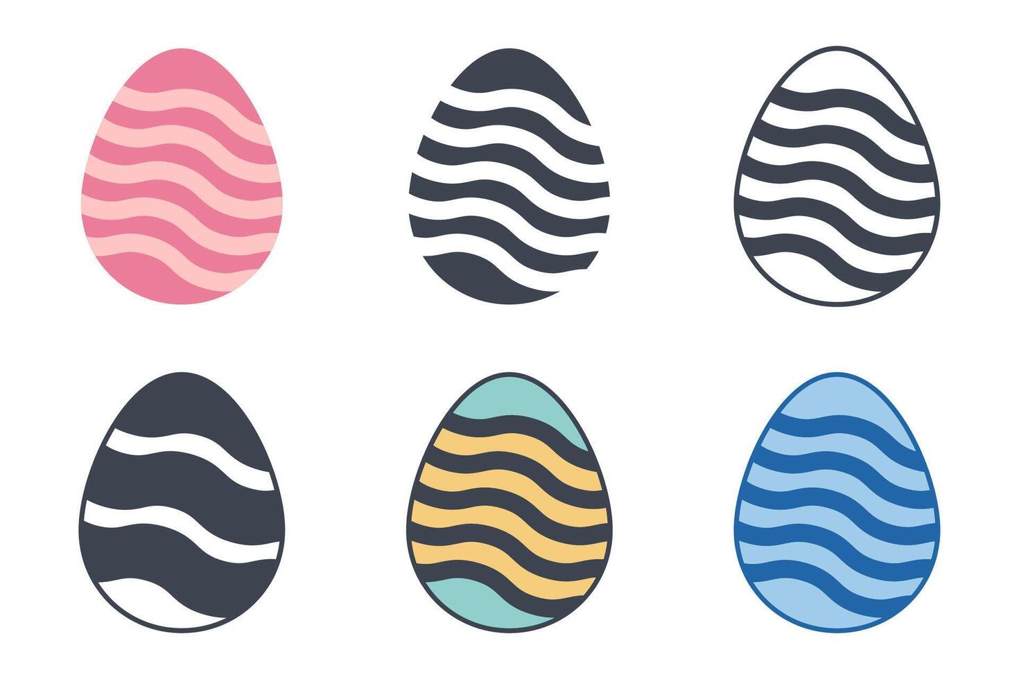 Páscoa dia festival. Páscoa ovos ícones em branco fundo. vetor ilustração