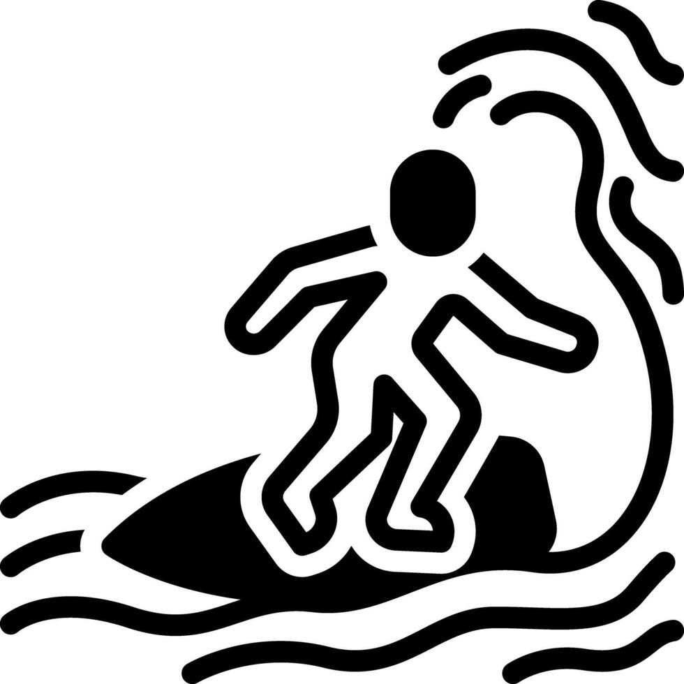 vetor sólido Preto ícone para surfar
