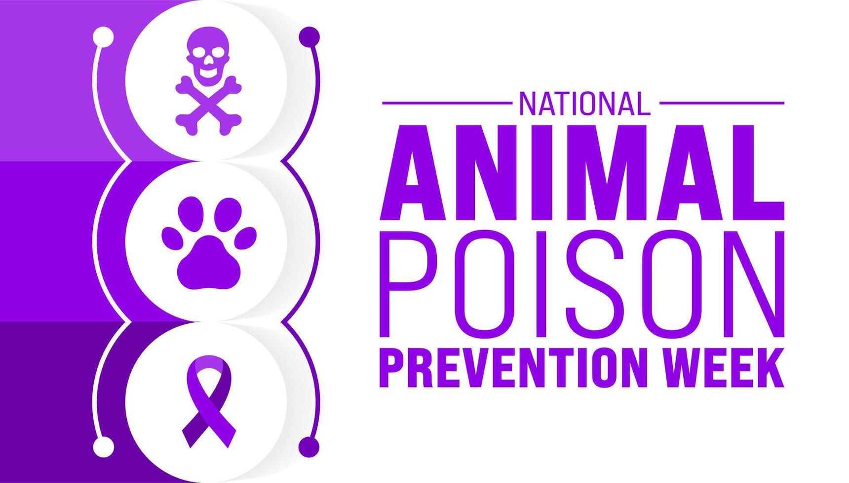 marcha é nacional animal Poção prevenção semana fundo modelo. feriado conceito. usar para fundo, bandeira, cartaz, cartão, e poster Projeto modelo com texto inscrição e padrão cor. vetor