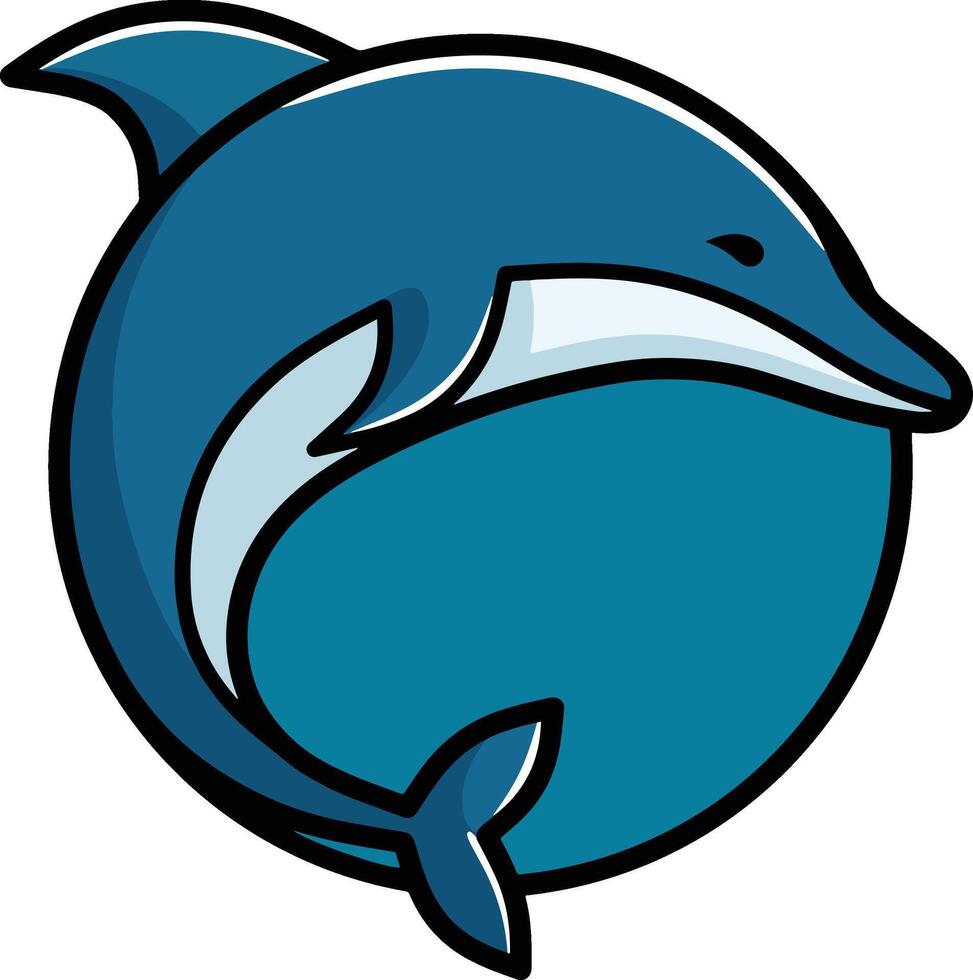 Tubarão golfinho desenho animado Projeto vetor