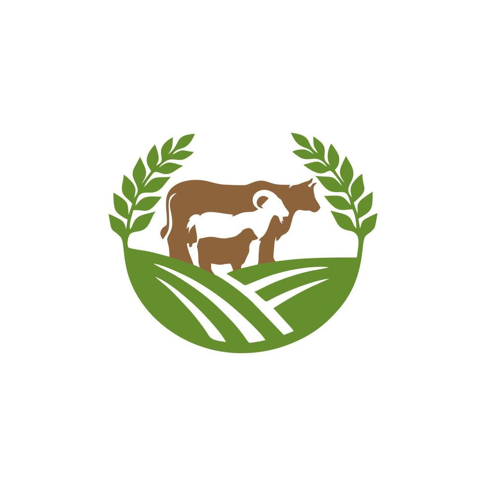 gado animal Fazenda gado logotipo ícone e modelo ilustração vetor